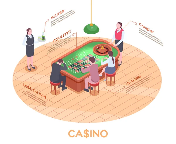 Composition isométrique du casino — Image vectorielle