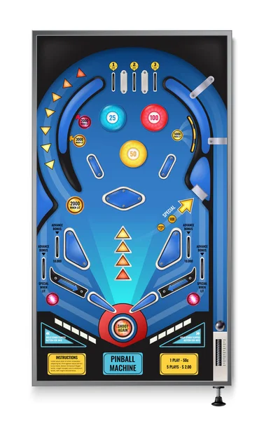 Pinball machine realistisch beeld — Stockvector