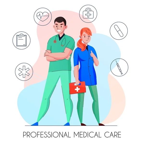 Composition du personnel médical — Image vectorielle