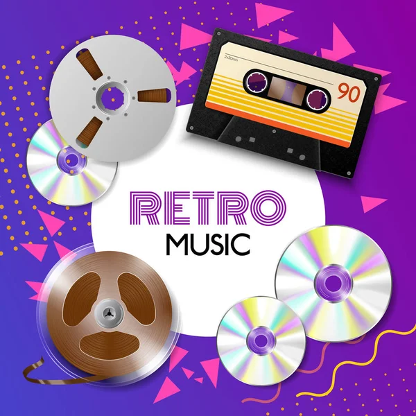 Ρεαλιστική vintage μουσική σύνθεση — Διανυσματικό Αρχείο