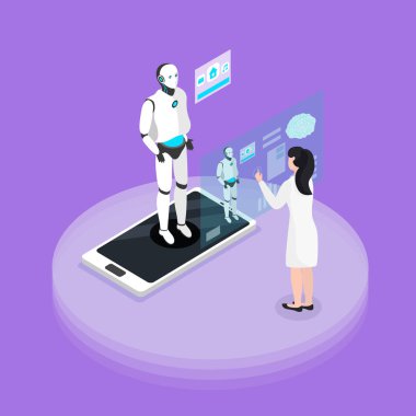 Ev Robotları Biyometrik Arka Plan 