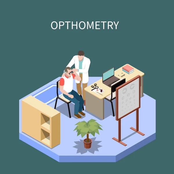 Изометрическая композиция офтальмологии — стоковый вектор