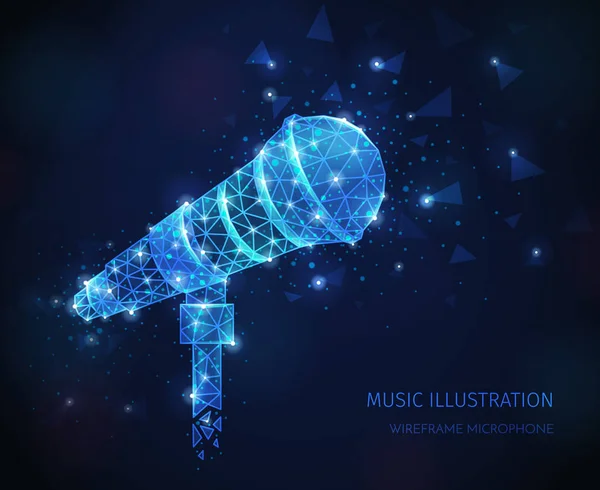 Crystal Mic Star Composition — Stock Vector