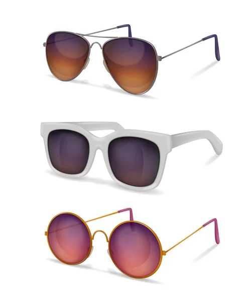 Sol gafas realista conjunto — Vector de stock