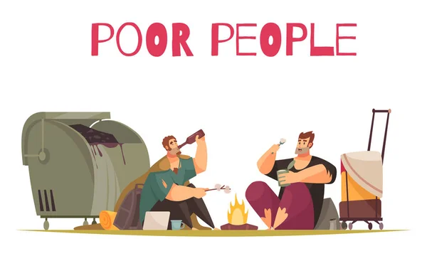 Biedny ludzie skład żywności — Wektor stockowy