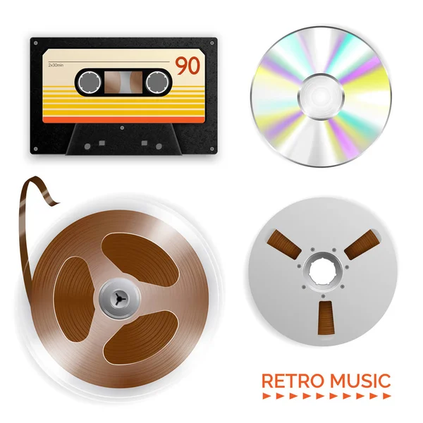 Retro muziek medium set — Stockvector