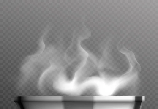 Weißer Dampf über Pfanne — Stockvektor