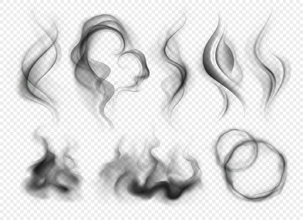 Set transparente de humo de vapor — Vector de stock