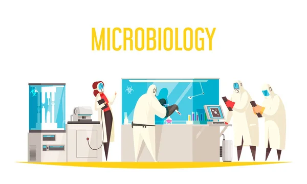 Doodle Microbiologia Composizione di fondo — Vettoriale Stock