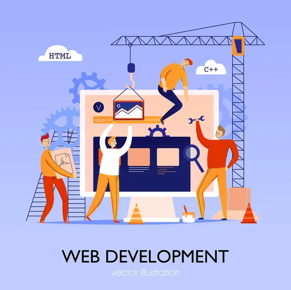 Webb Bygg ande webbplats bakgrund — Stock vektor