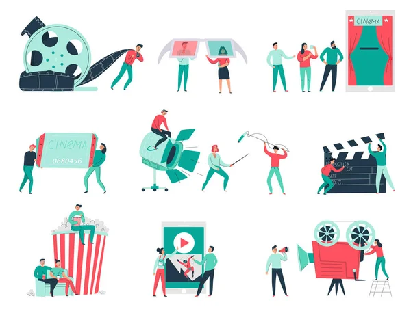 Cinema Flat Set — Stock Vector