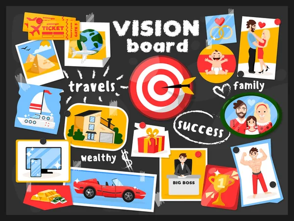 Vision Map Board háttér — Stock Vector