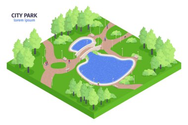 İyometrik Şehir Parkı Kompozisyonu