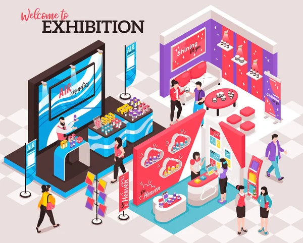 Tentoonstelling show stands compositie — Stockvector