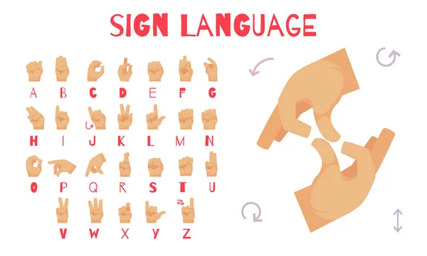 Cartel de lenguaje de señas — Vector de stock