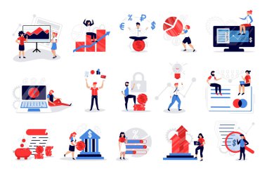 Muhasebe renk simgesi seti