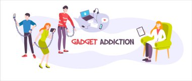 Gadgets bağımlılık düz Banner