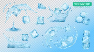 Ice Cubes Water Set clipart
