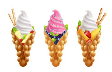 Tatlı kabarcık waffle seti