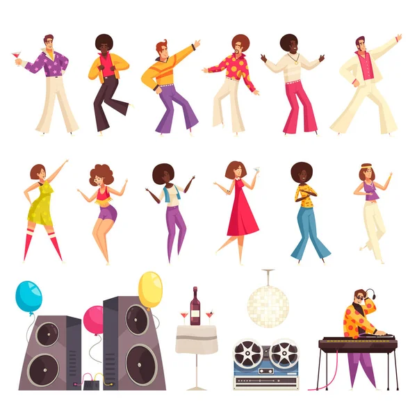 Ensemble de fête disco — Image vectorielle