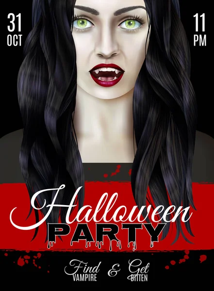 Halloween parti gerçekçi Poster — Stok Vektör