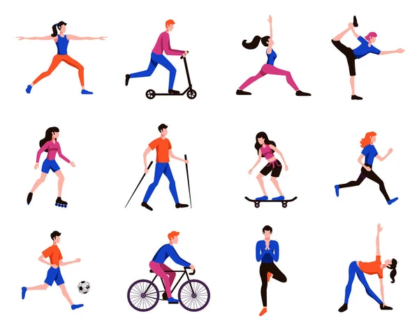 Juego de iconos de deporte fitness — Vector de stock