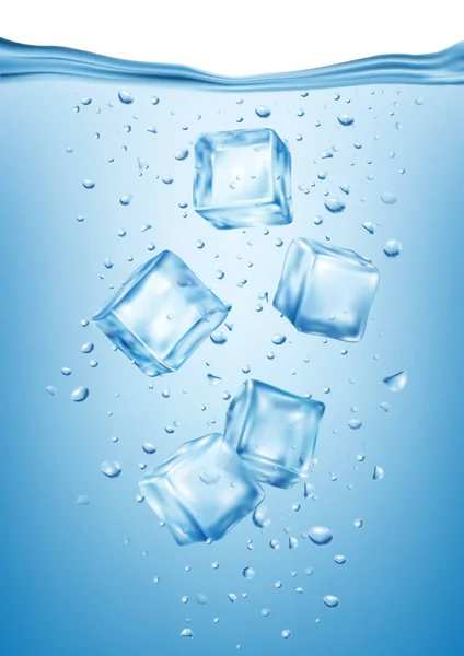 Frozen Water Cubes Composition — Stock Vector