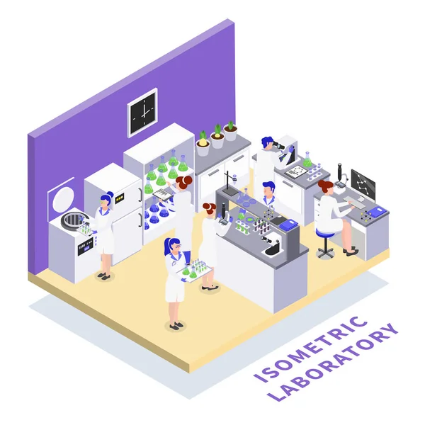 Composição Isométrica do Laboratório de Engenharia Biológica —  Vetores de Stock