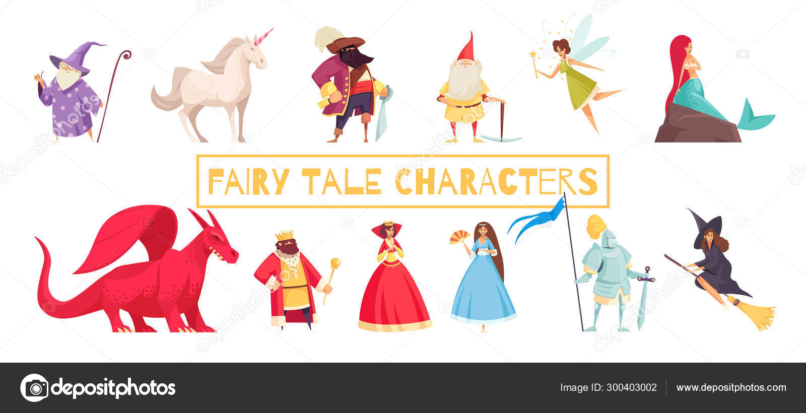 Fairy tale characters Vector Art Stock Images | Depositphotos