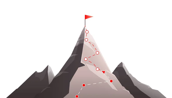 Гірський пік композиція маршруту — стоковий вектор