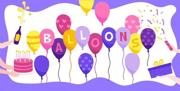 Balões de aniversário Plano de fundo —  Vetores de Stock