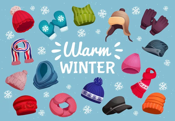 Vestuário quente fundo de inverno — Vetor de Stock