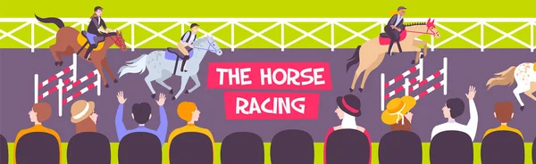 Composition équestre des courses de chevaux — Image vectorielle