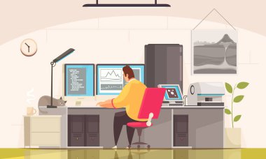 Jeolog Laboratuvar Araştırma Kompozisyonu