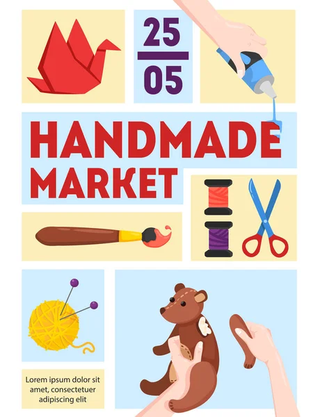 Handgemaakte markt poster — Stockvector