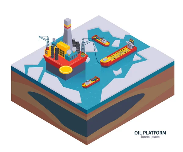 Arctic Oil plattforms sammansättning — Stock vektor