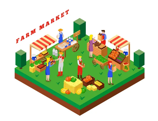 Funfair Farm Market Composición — Vector de stock