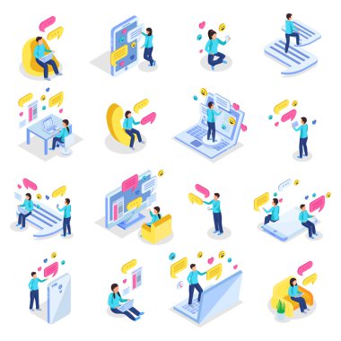 Sohbet Eden Kişiler Simgeleri Seti 