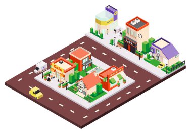 Isometric Şehir Bloğu Bileşimi