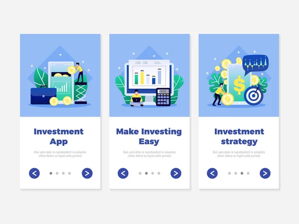 Banners voor digitale investeringsstrategie — Stockvector