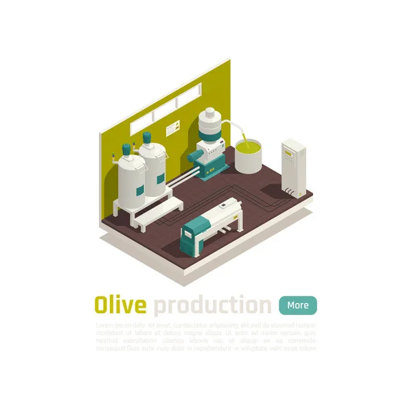 Izometrické složení pro produkci oliv — Stockový vektor