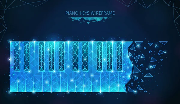 Wireframe piano tangenter sammansättning — Stock vektor
