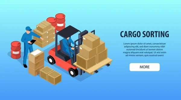 Cargo sorteren horizontale banner — Stockvector