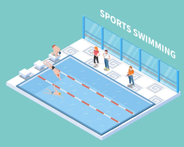 スポーツ水泳等尺性組成物 — ストックベクタ