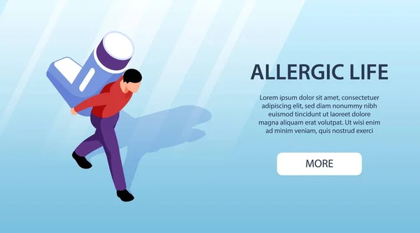 アレルギー水平バナー — ストックベクタ