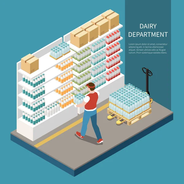 Concepto del departamento de productos lácteos — Archivo Imágenes Vectoriales