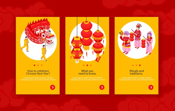 Chinese New Year Vertical Banners - Stok Vektor