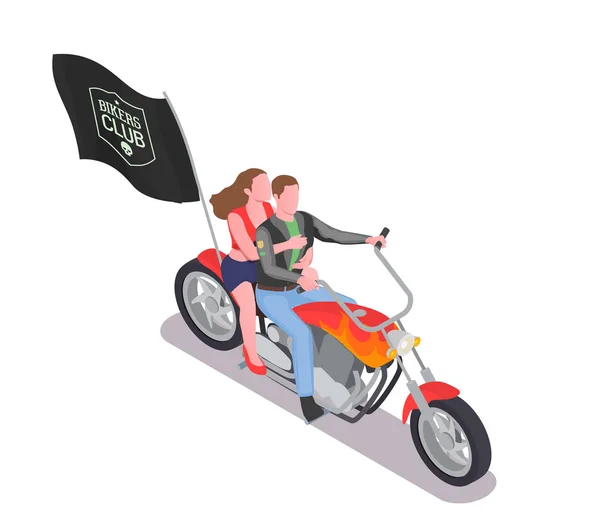 Bikers isometrische illustratie — Stockvector