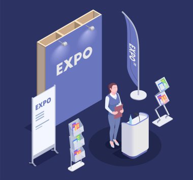Expo Stand Isometrik Kompozisyon 