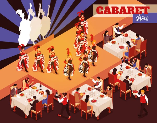 Cabaret Mostrar Antecedentes isométricos — Archivo Imágenes Vectoriales